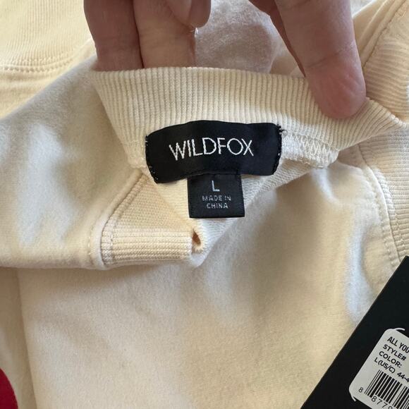 WILDFOX All You Need Is Love Crewneck Sweatshirt Graphic Print Beatles Large NWT - Picture 8 of 8